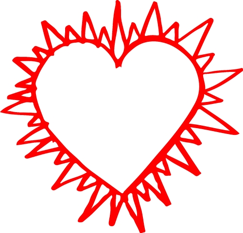 Hand draw Heart icon love sign design