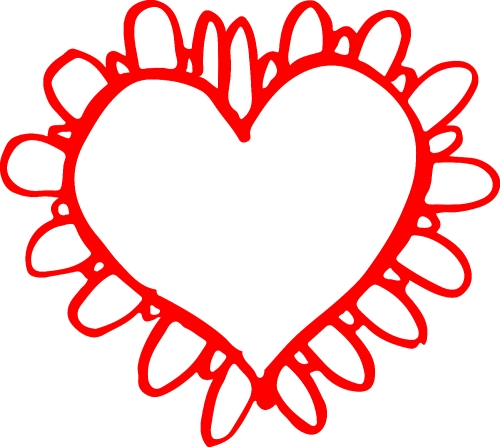 Hand draw Heart icon love sign design