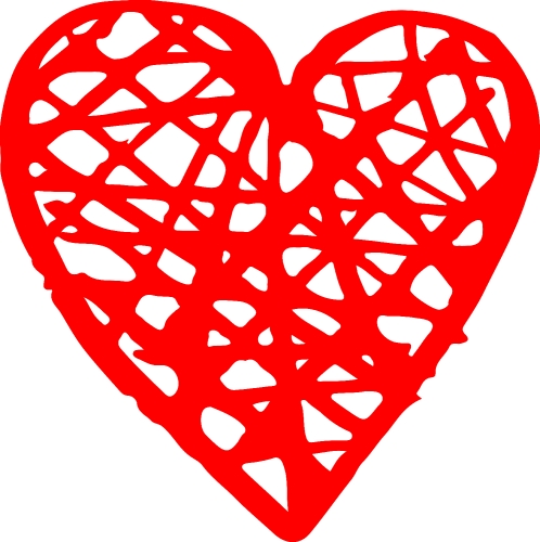 Hand draw Heart icon love sign design