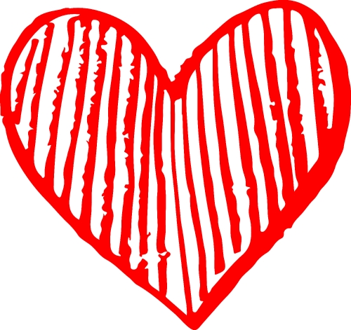 Hand draw Heart icon love sign design