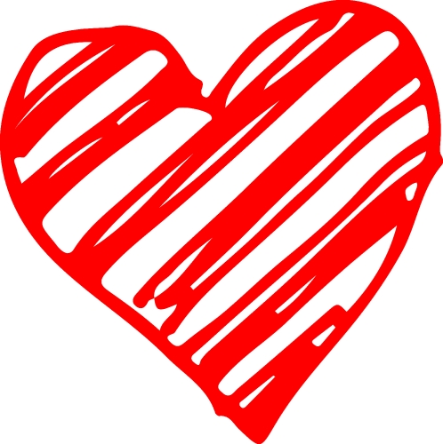Hand draw Heart icon love sign design
