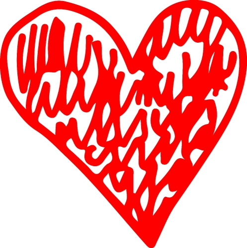 Hand draw Heart icon love sign design