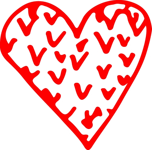 Hand draw Heart icon love sign design