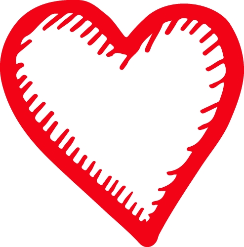 Hand draw Heart icon love sign design