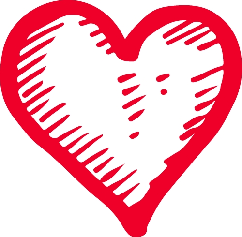 Hand draw Heart icon love sign design