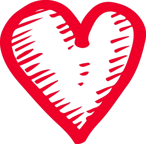 Hand draw Heart icon love sign design