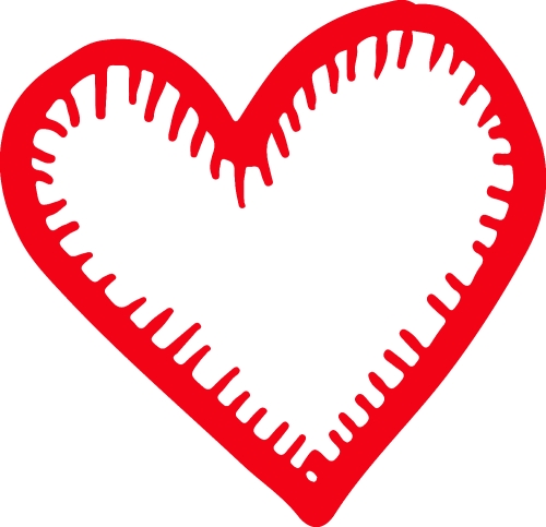 Hand draw Heart icon love sign design