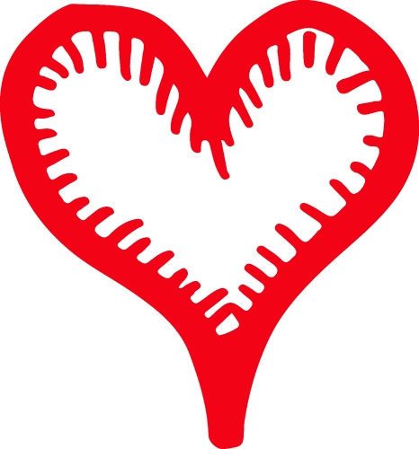 Hand draw Heart icon love sign design
