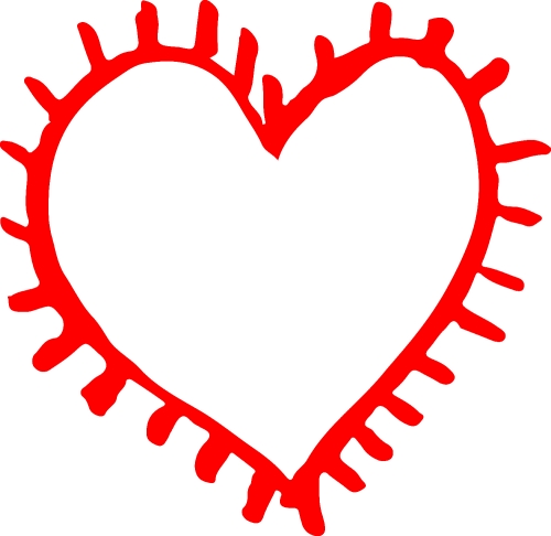 Hand draw Heart icon love sign design