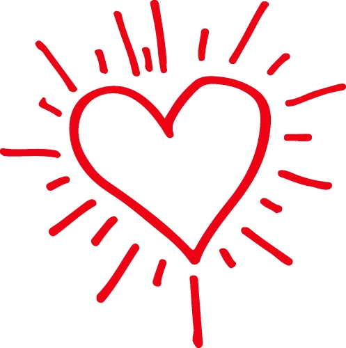 Hand draw Heart icon love sign design