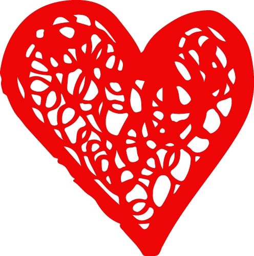 Hand draw Heart icon love sign design