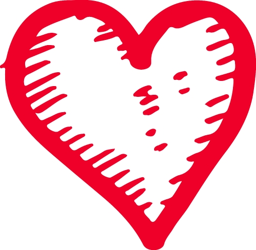 Hand draw Heart icon love sign design