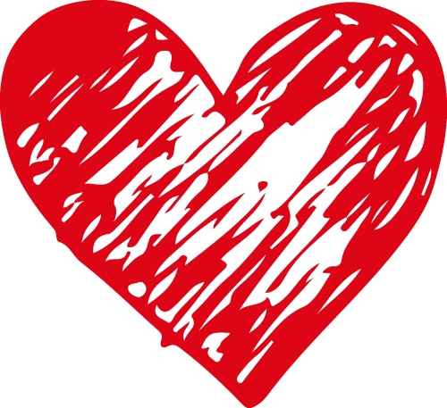 Hand draw Heart icon love sign design