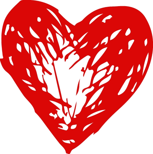 Hand draw Heart icon love sign design