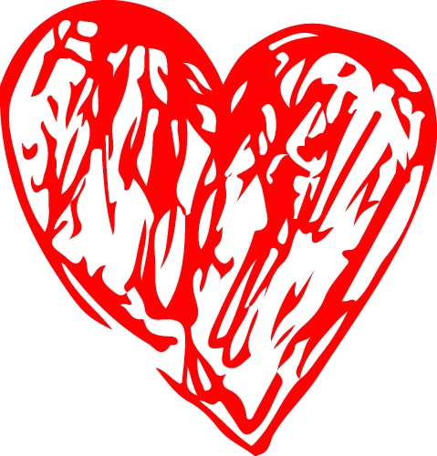 Hand draw Heart icon love sign design