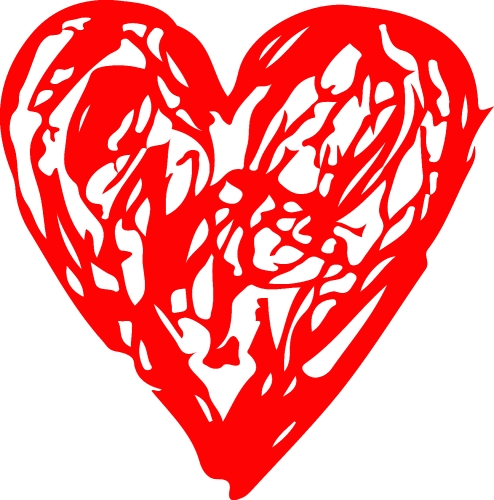 Hand draw Heart icon love sign design