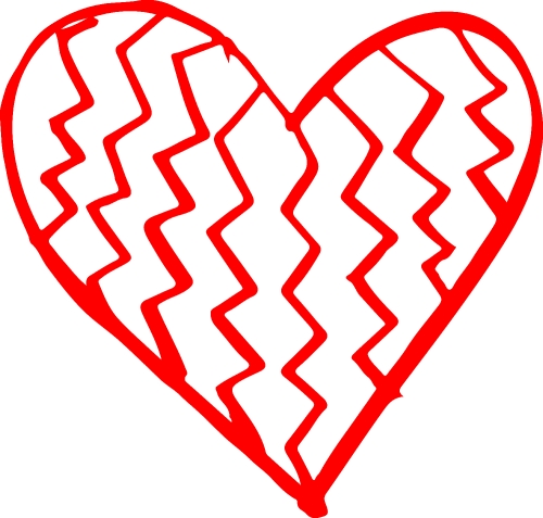Hand draw Heart icon love sign design