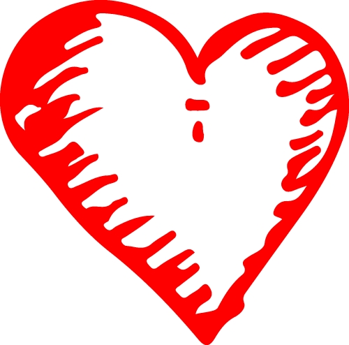 Hand draw Heart icon love sign design