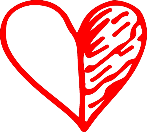 Hand draw Heart icon love sign design