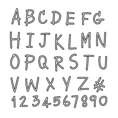 Hand drawing letter , font icon