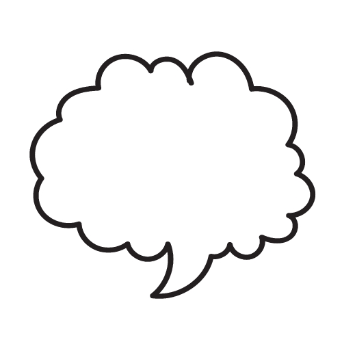 hand drawn bubble speech icon