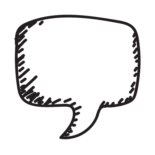 hand drawn bubble speech icon