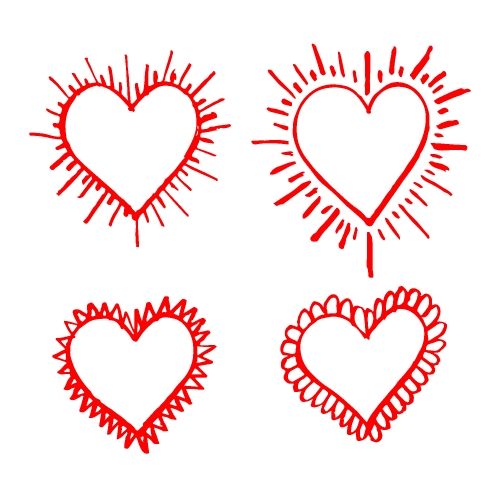Hand drawn heart icon sign