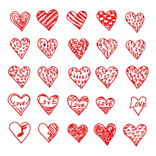 Hand drawn heart icon sign