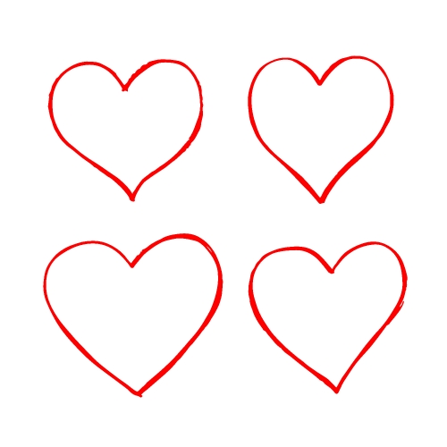 Hand drawn heart icon sign
