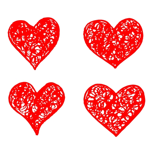 Hand drawn heart icon sign