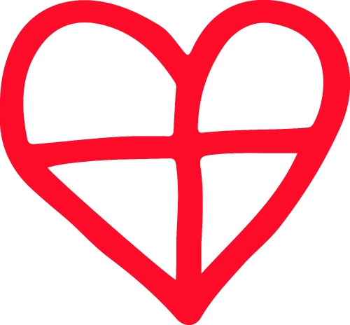 Hand drawn heart icon sign design