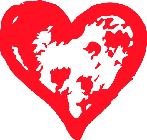 Hand drawn heart icon sign design