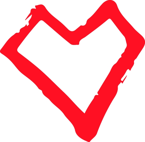 Hand drawn heart icon sign design