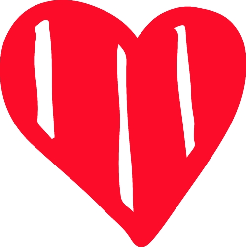 Hand drawn heart icon sign design