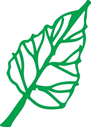 Hand drawn tree icon with leaf sign design