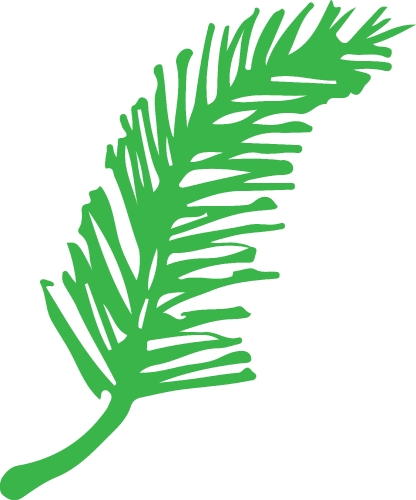 Hand drawn tree icon with leaf sign design