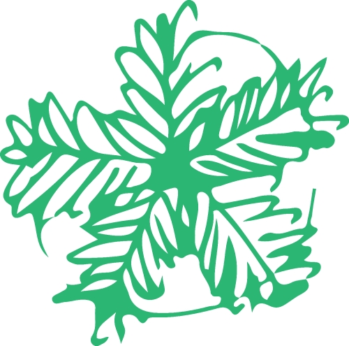 Hand drawn tree icon with leaf sign design