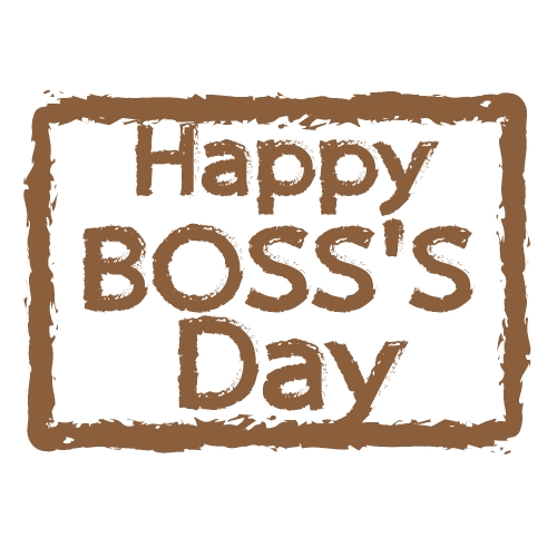 HAPPY boss day lettering background Stock Illustration