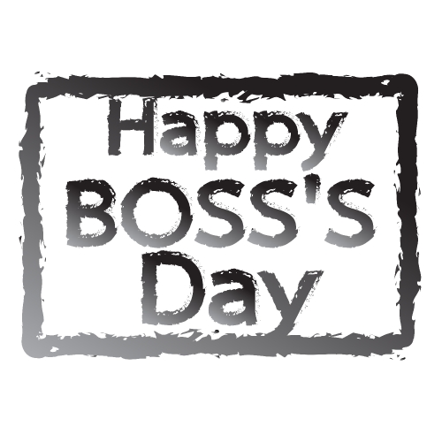 HAPPY boss day lettering background Stock Illustration