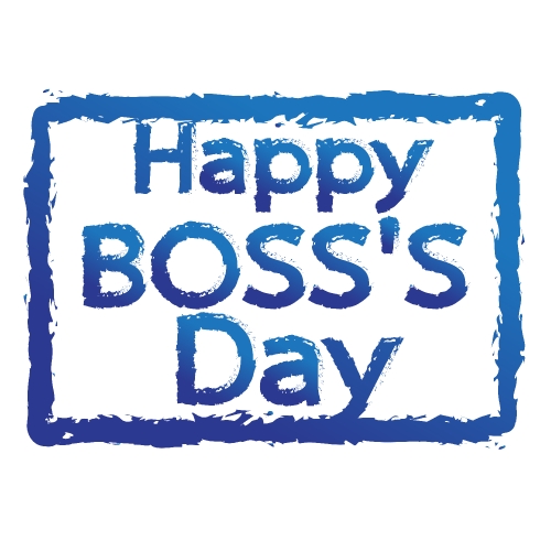 HAPPY boss day lettering background Stock Illustration