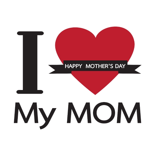 Happy mothers day cards with type font 