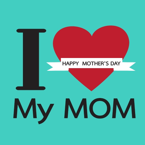 Happy mothers day cards with type font 