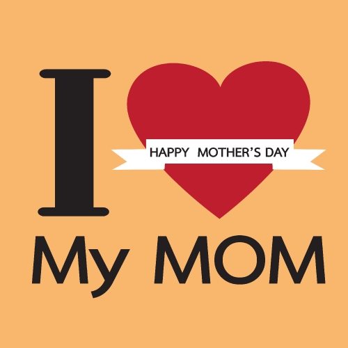 Happy mothers day cards with type font 