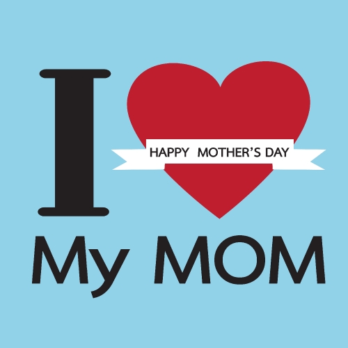 Happy mothers day cards with type font 