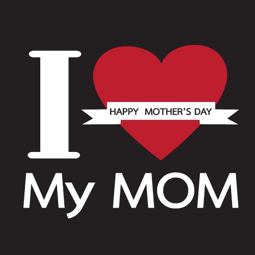 Happy mothers day cards with type font 