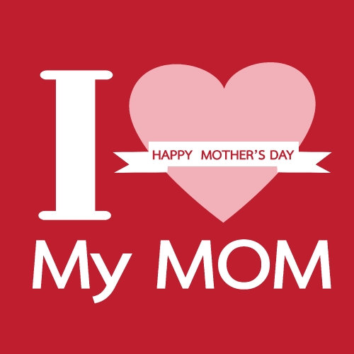Happy mothers day cards with type font 