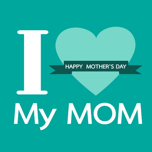 Happy mothers day cards with type font 