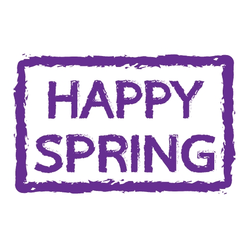 HAPPY Spring typography design label icon Stock Illustration