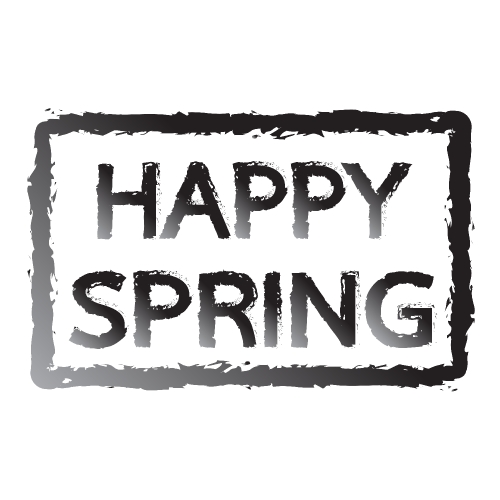 HAPPY Spring typography design label icon Stock Illustration