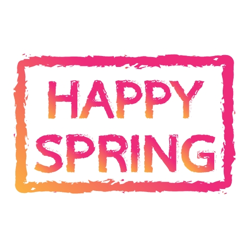 HAPPY Spring typography design label icon Stock Illustration